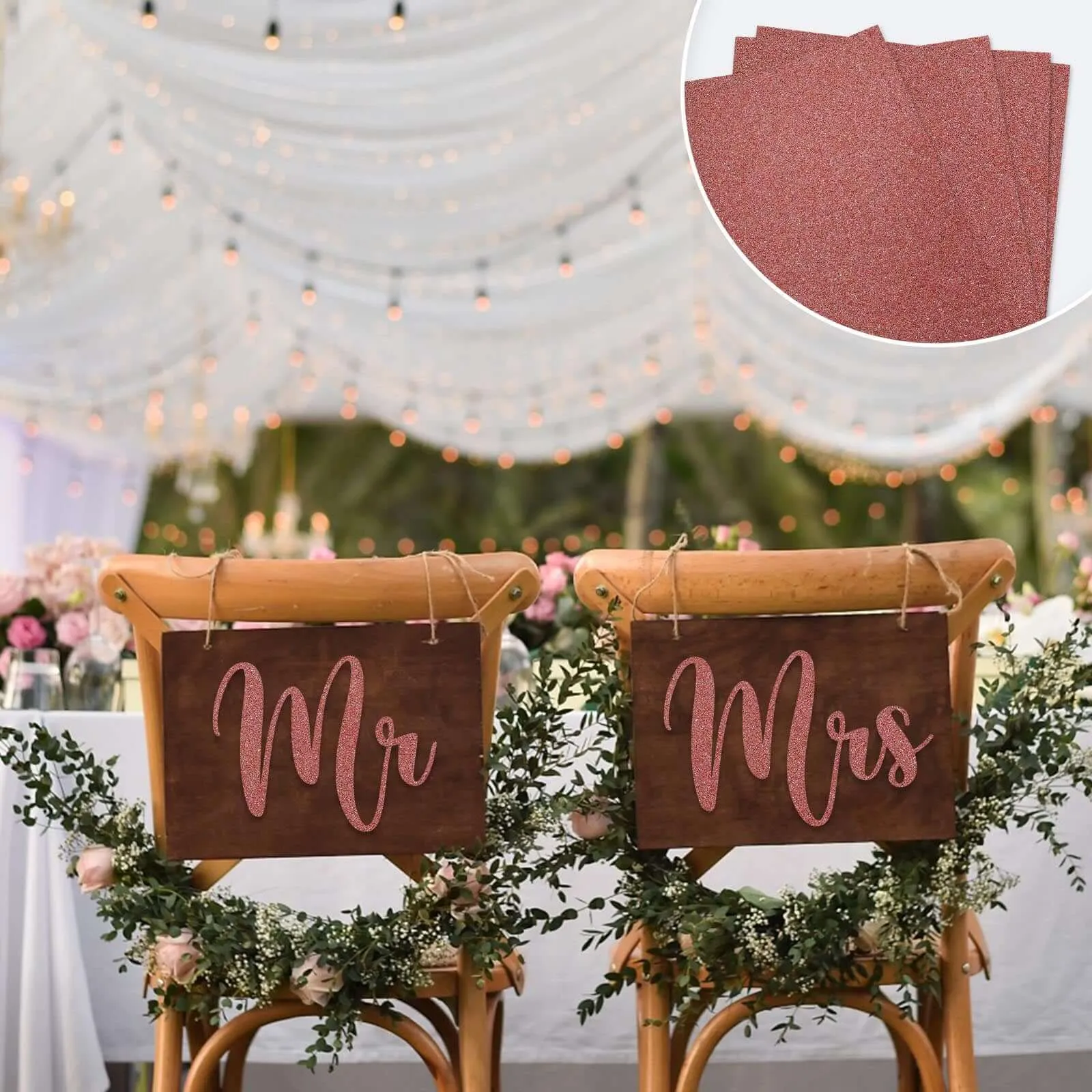 10 Pack 12"x10" Self-Adhesive Glitter DIY Craft Foam Sheets Rose Gold