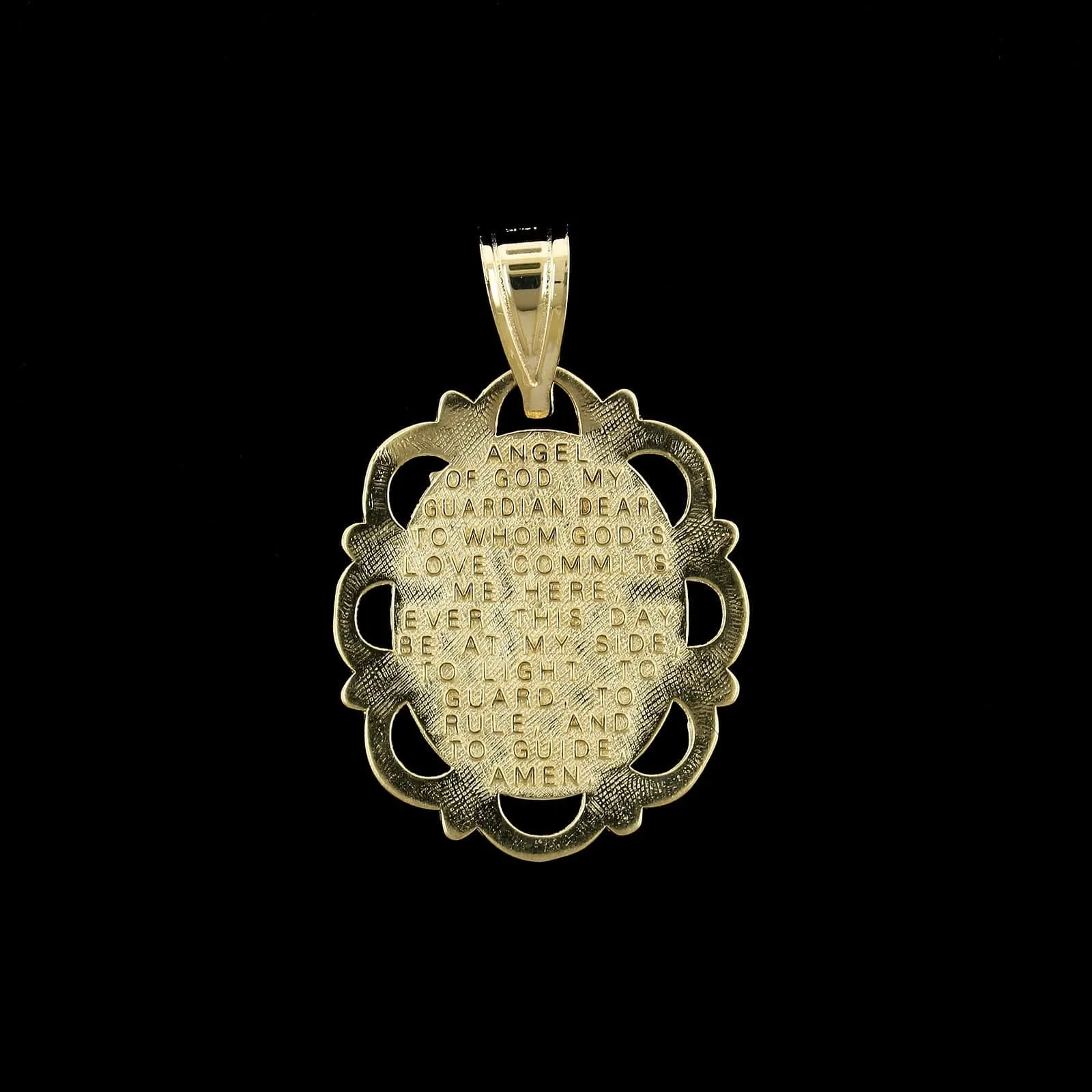 14K Rose and Yellow Gold Estate Guardian Angel Charm