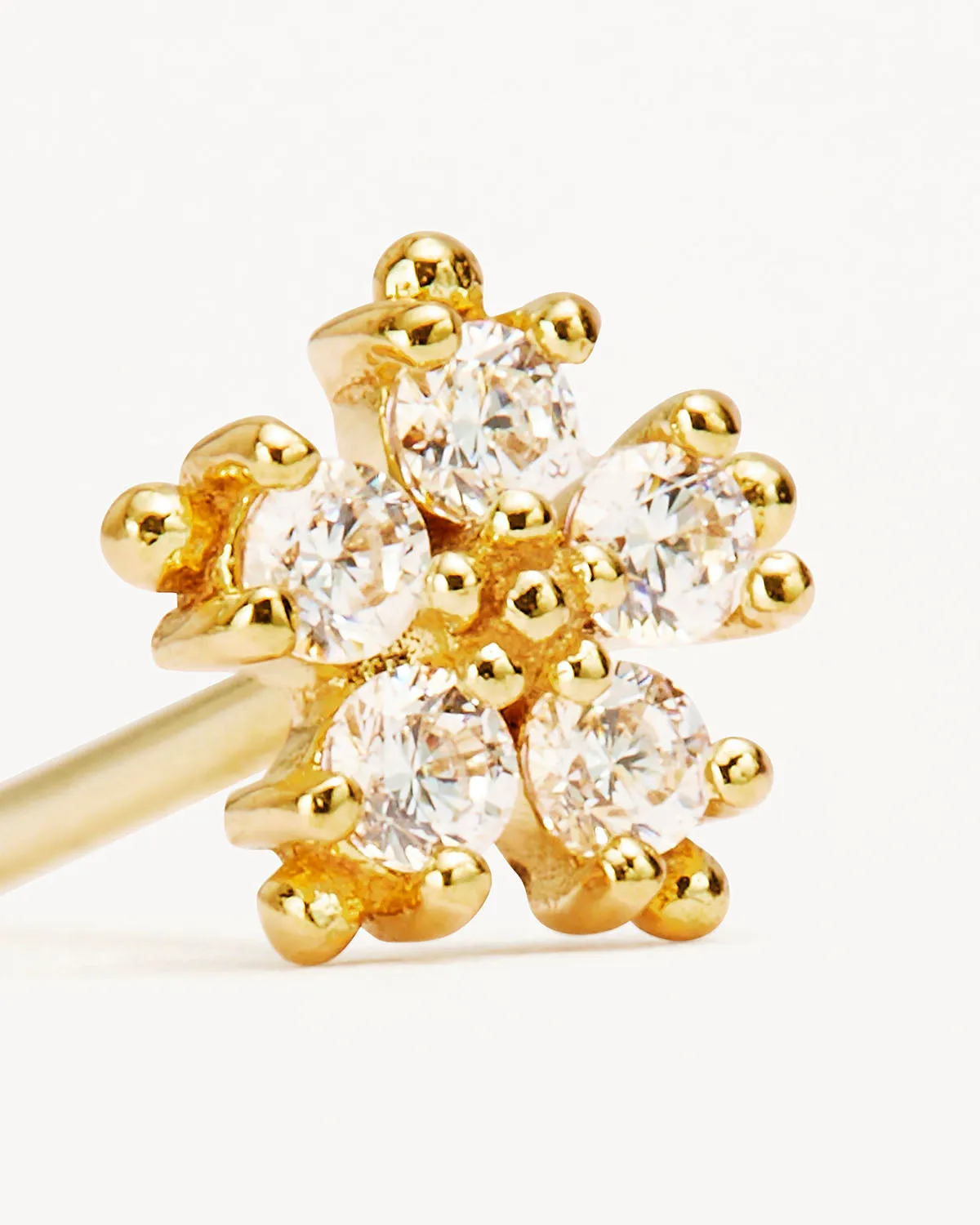14k Solid Gold Snowflake Cartilage Earring