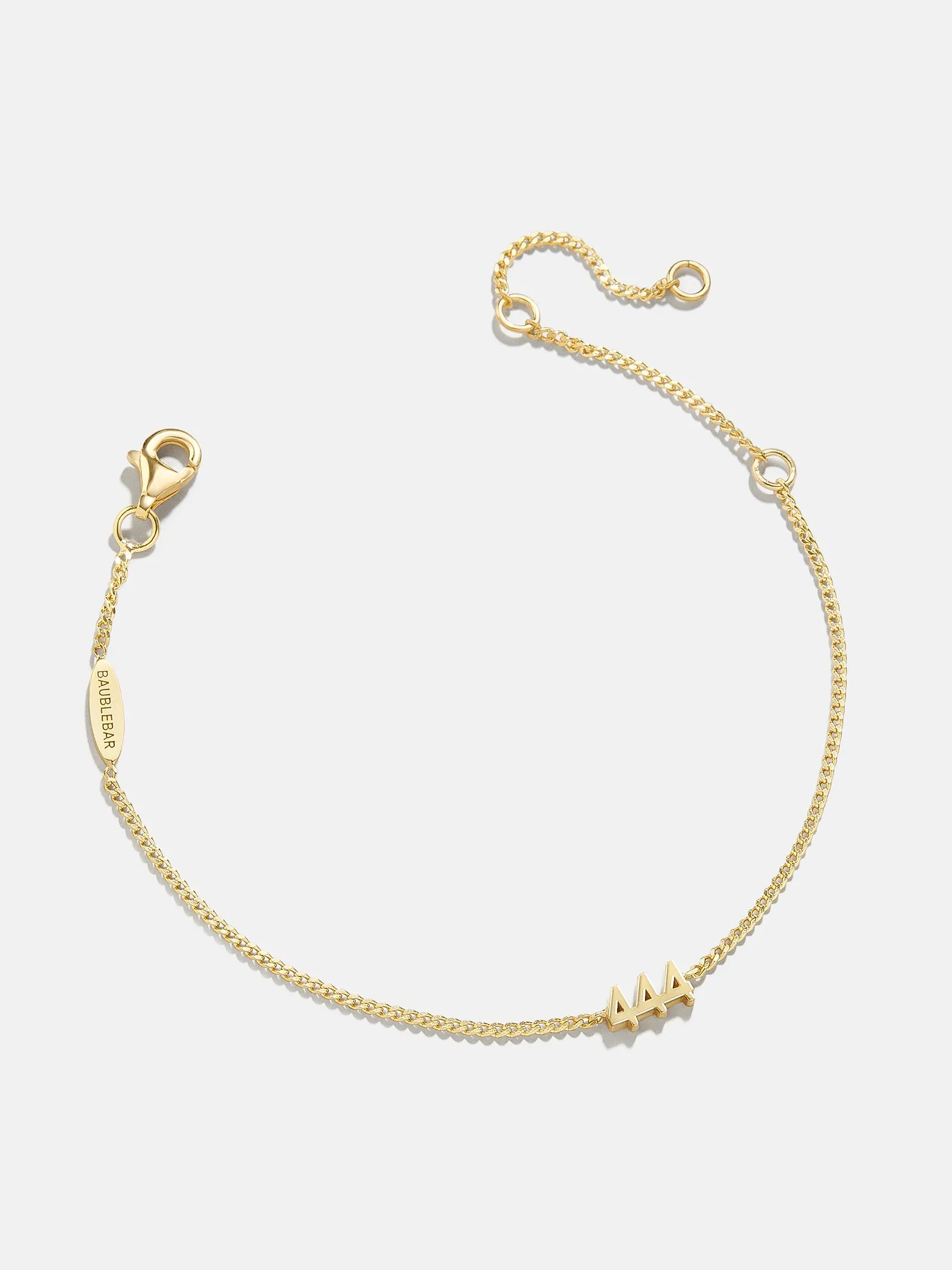 18K Gold Angel Number Custom Nameplate Bracelet - Gold