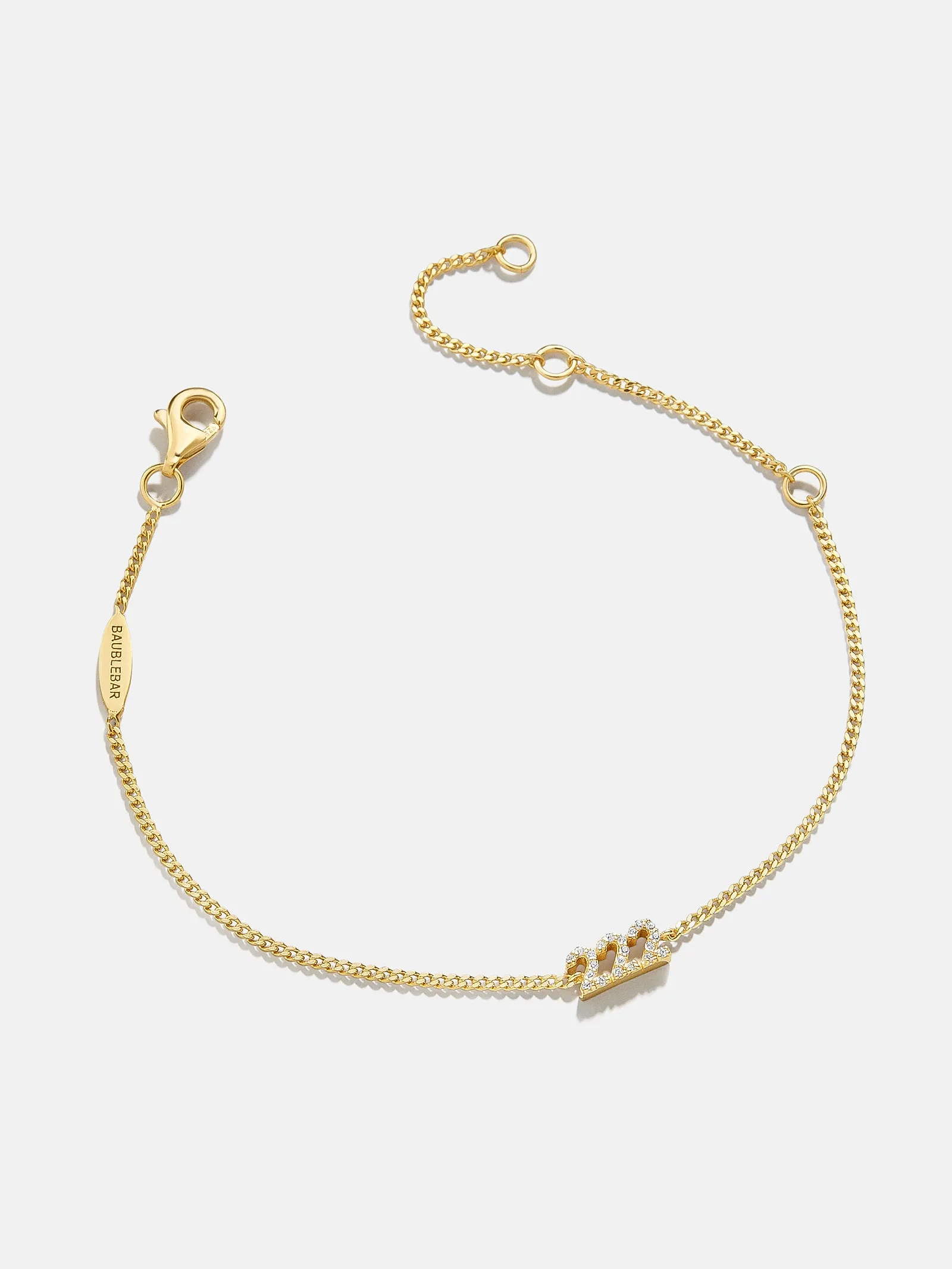 18K Gold Angel Number Custom Nameplate Bracelet - Gold