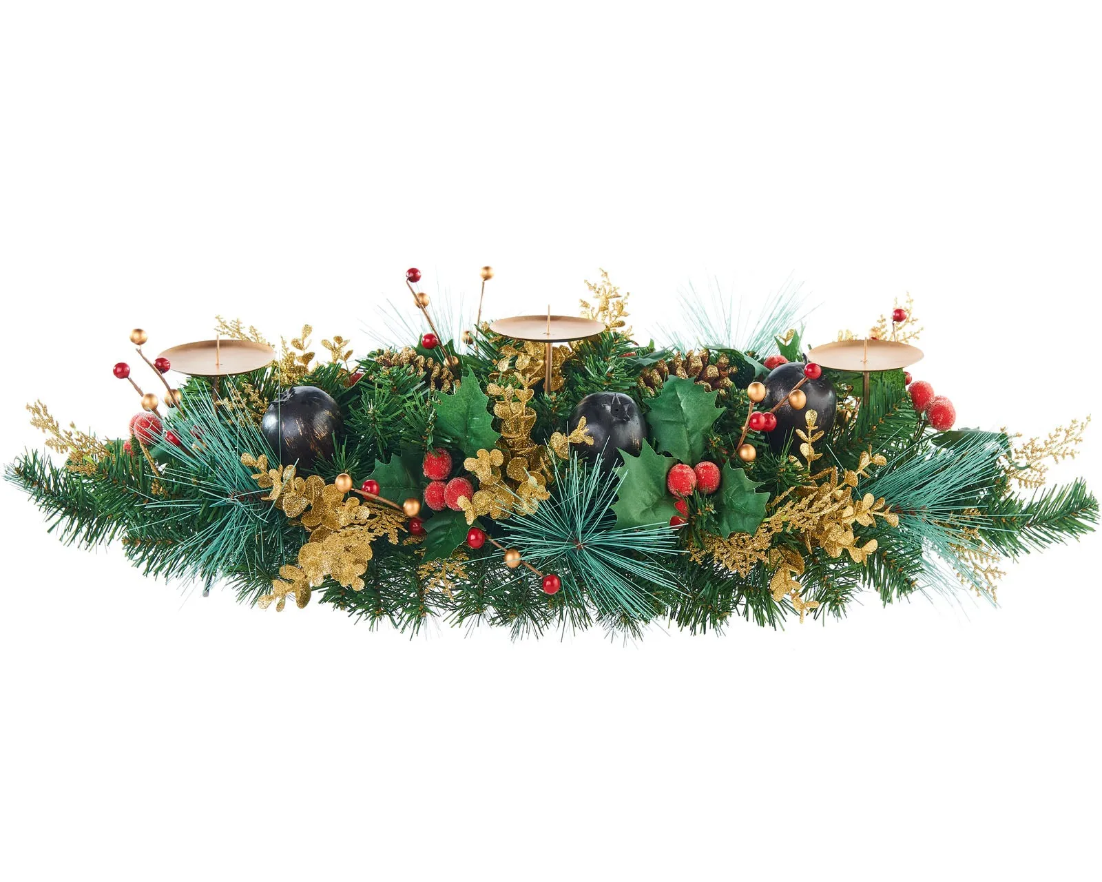 3 Pillar Decorated Garland Candle Holder, 76 cm