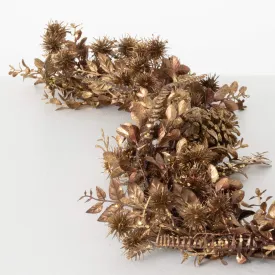 45"L Sullivans Burnished Gold Foliage Garland, Gold Christmas Garland
