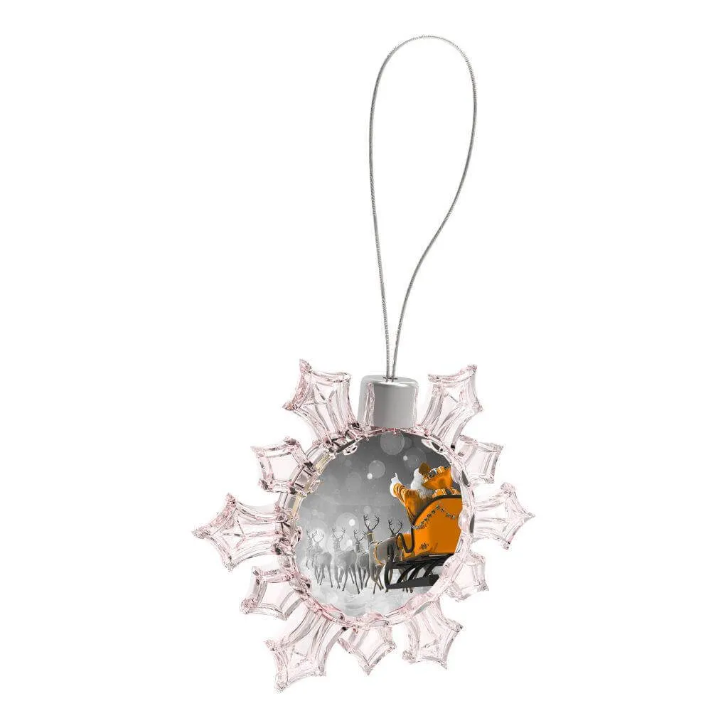 53mm Round Blank Plastic Snowflake Tree Decoration - Pack of 6