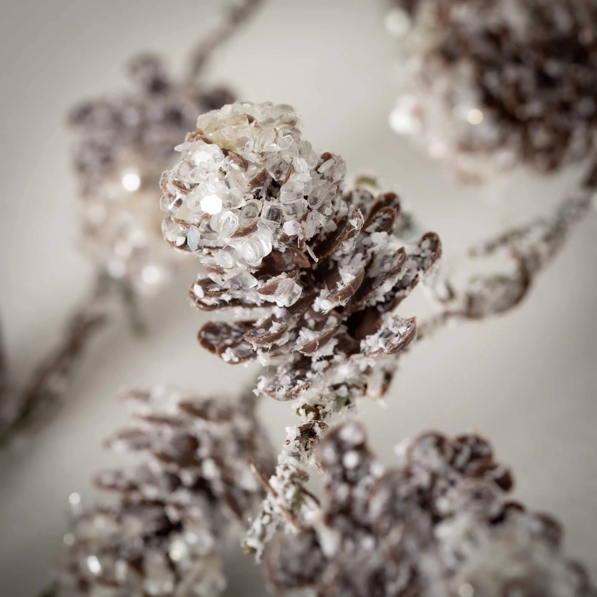 5'L Sullivans Iced Pinecone Garland, White Christmas Garland