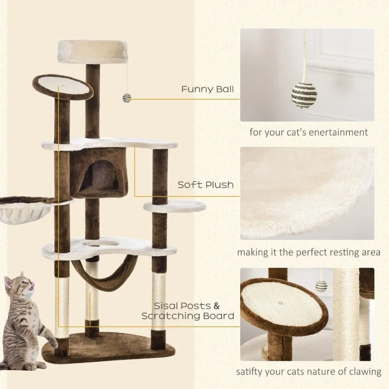 60" Cat Tree Condo with Hammock