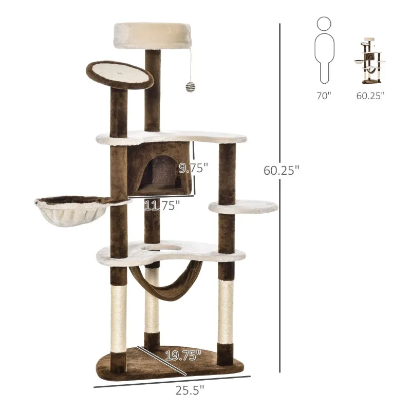 60" Cat Tree Condo with Hammock