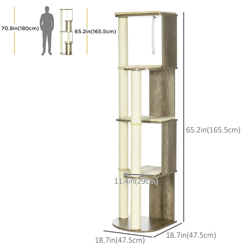 65.2" Multi-Level Cat Tree - Cream White