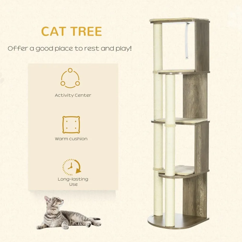 65.2" Multi-Level Cat Tree - Cream White