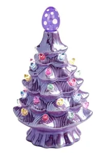 6.75" Iridescent LED Ceramic Easter Egg Tree
