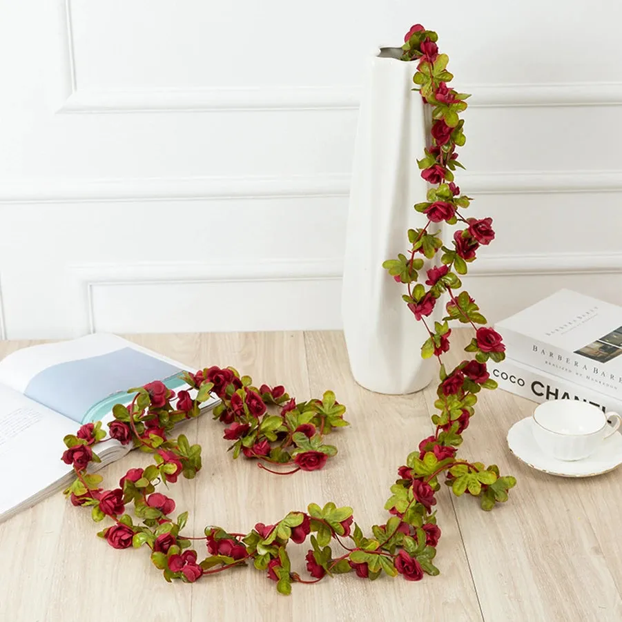 8.2 Feet Artificial Rose Flowers Garland - Perfect for Wedding, Home, and Room Decorations, Spring & Autumn