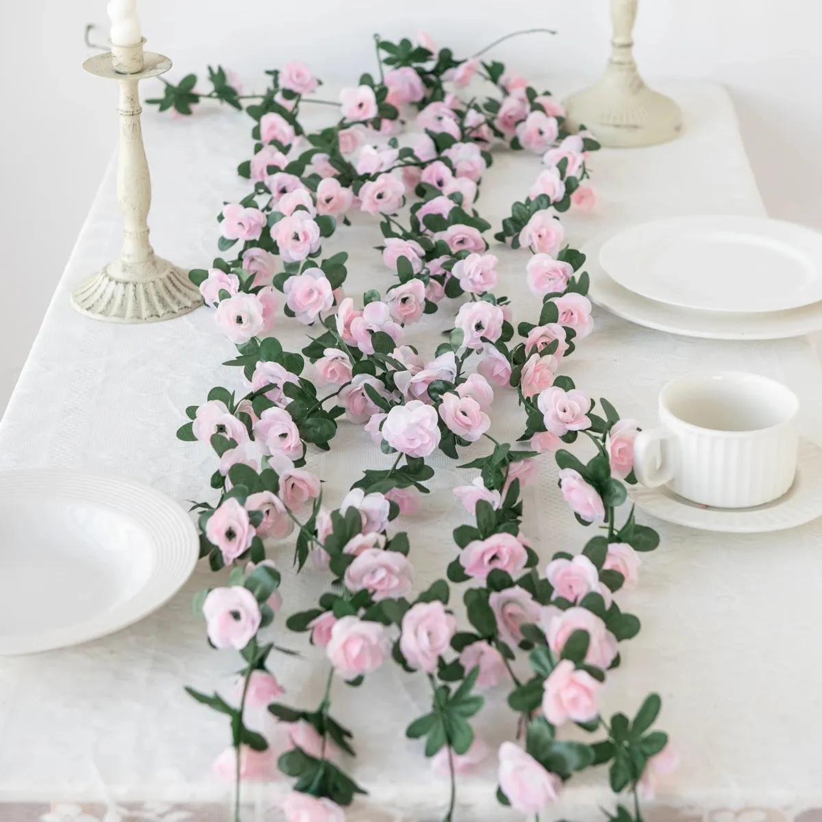 8.2 Feet Artificial Rose Flowers Garland - Perfect for Wedding, Home, and Room Decorations, Spring & Autumn