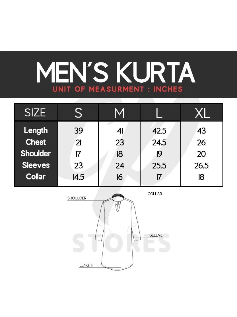 AM Men's Festive Embroidery Kurta Punch