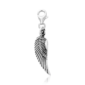 Angel Wing Silver Clip Charm TWC086