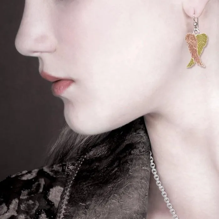 Angel Wings Three Tone Earrings OER928