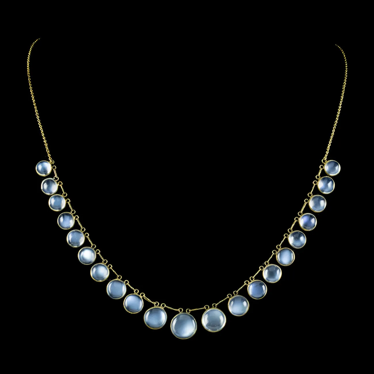 Antique Edwardian Moonstone Garland Necklace Circa 1910