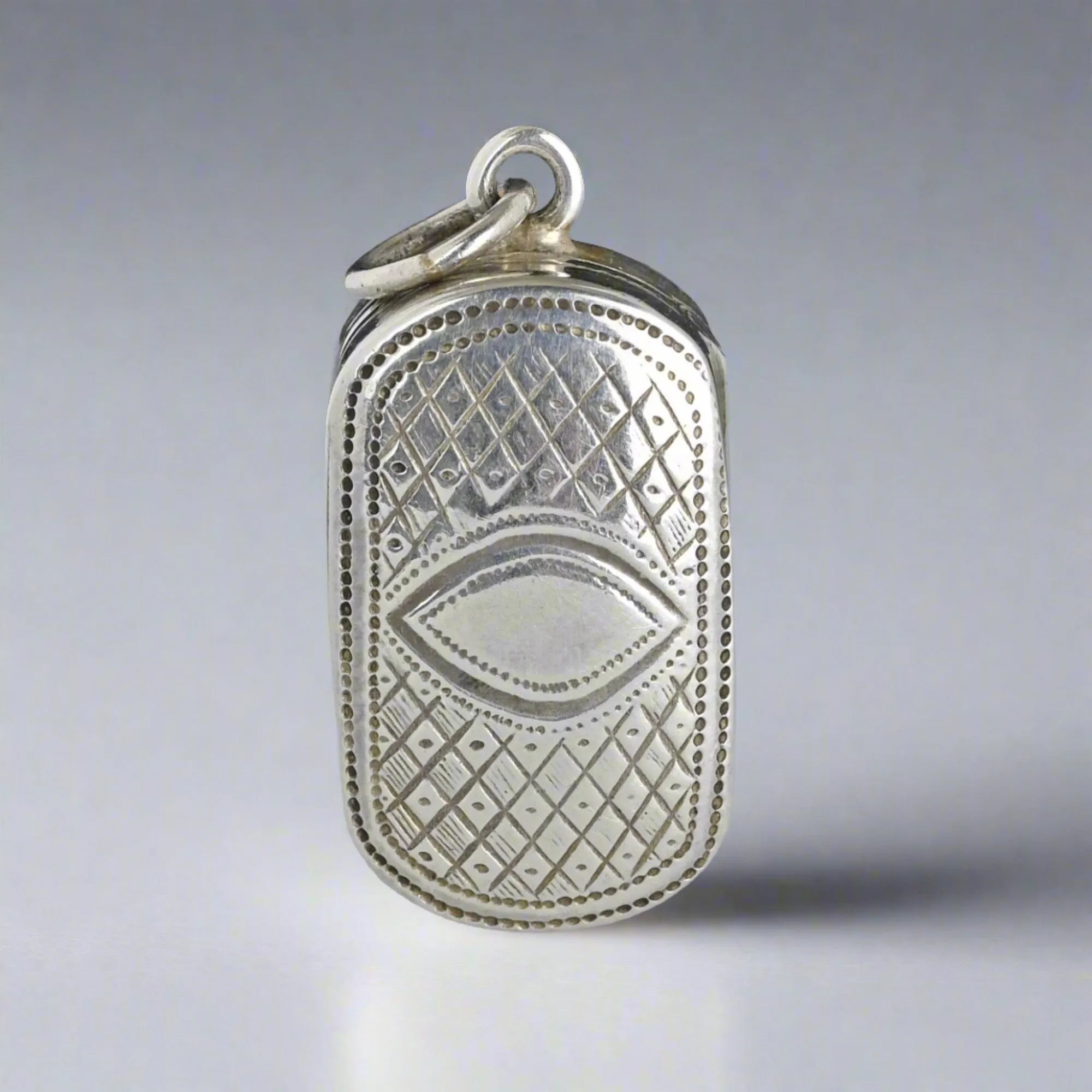 Antique Silver Gold Gilt Vinaigrette Locket Pendant