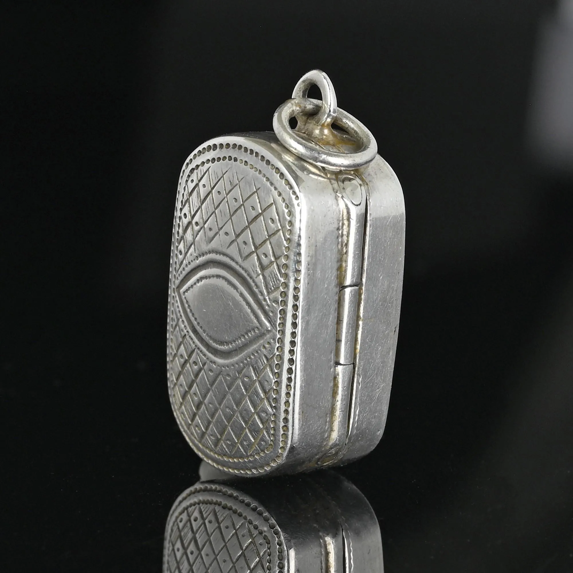 Antique Silver Gold Gilt Vinaigrette Locket Pendant