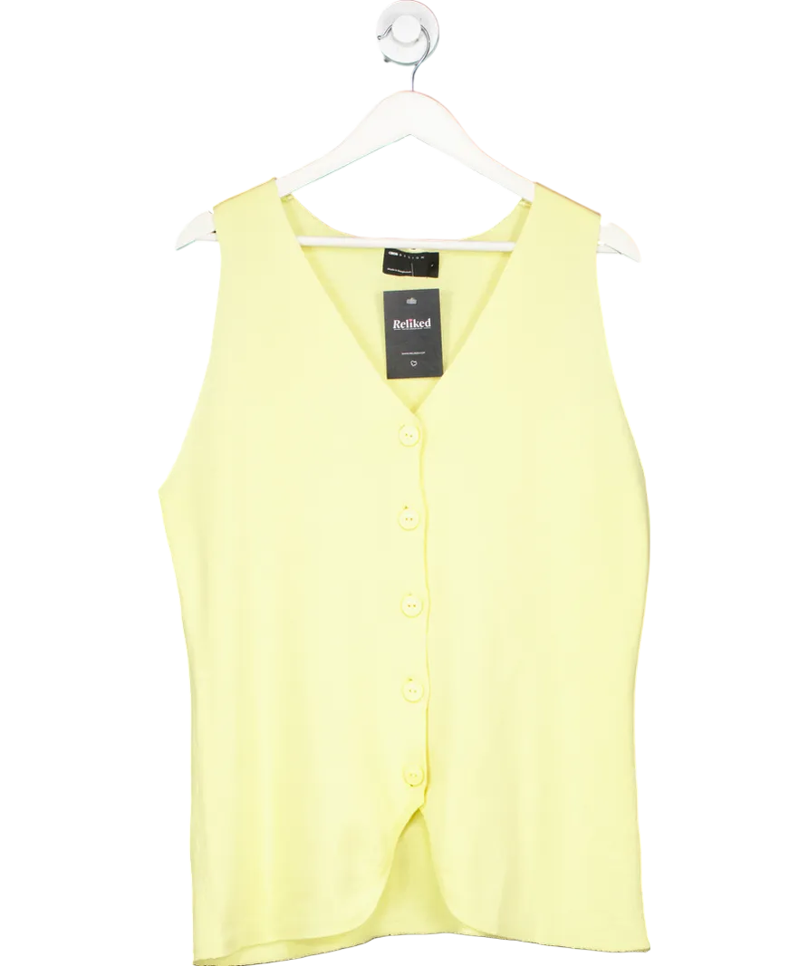 ASOS Yellow Knitted V Neck Waistcoat UK L
