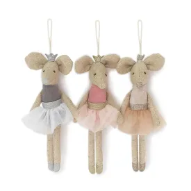 Assorted Ballerina Mice Plush Doll Ornaments