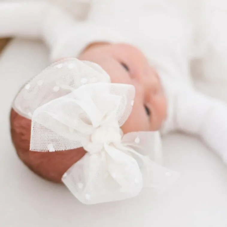 Baby Bling Pleated Tulle Tab Headband