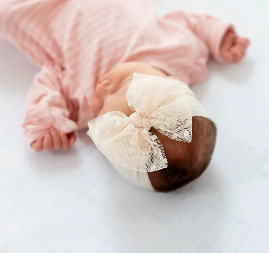 Baby Bling Pleated Tulle Tab Headband