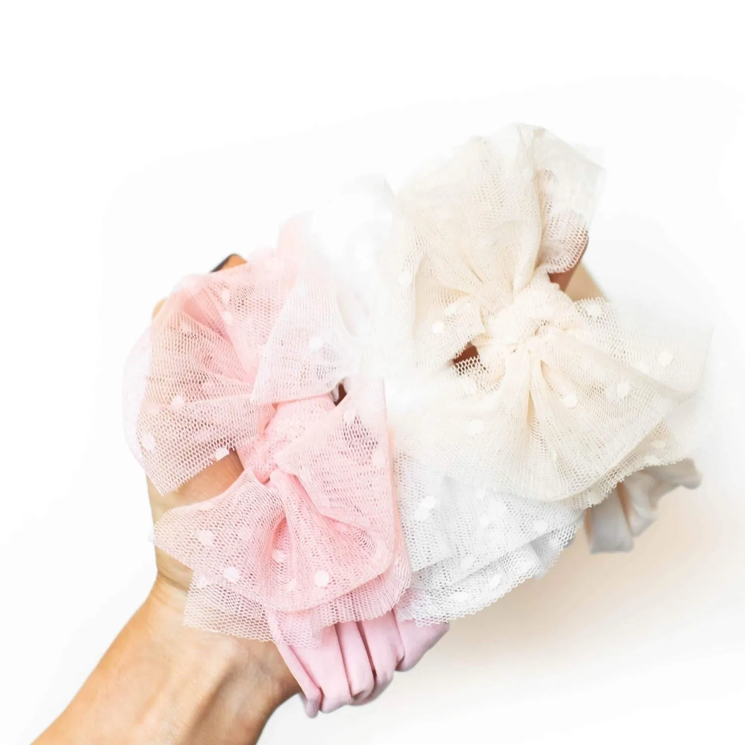 Baby Bling Pleated Tulle Tab Headband