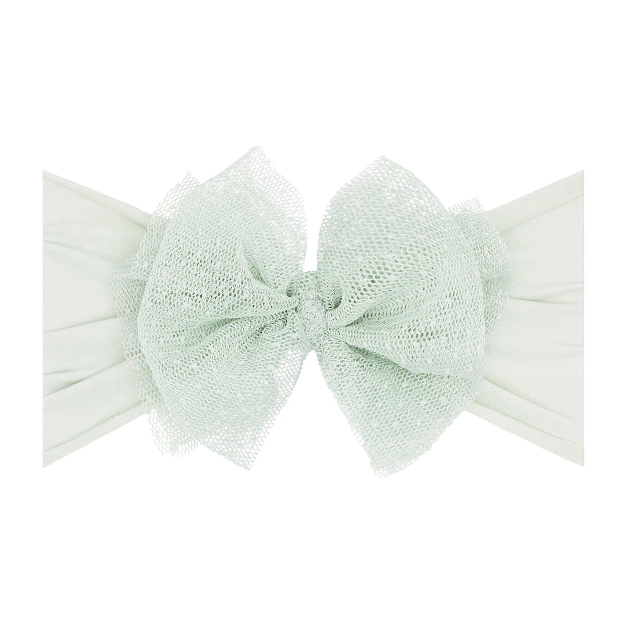 Baby Bling® Tulle FAB® soft nylon headband with tulle bow: Pleated Blush