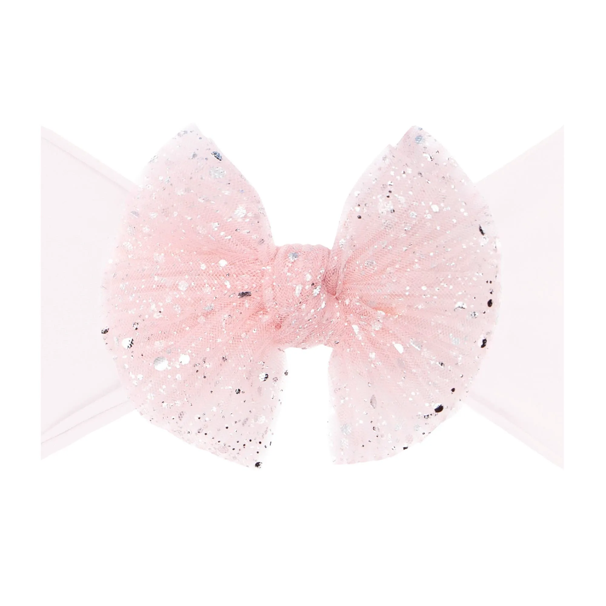 Baby Bling® Tulle FAB® soft nylon headband with tulle bow: Pleated Blush