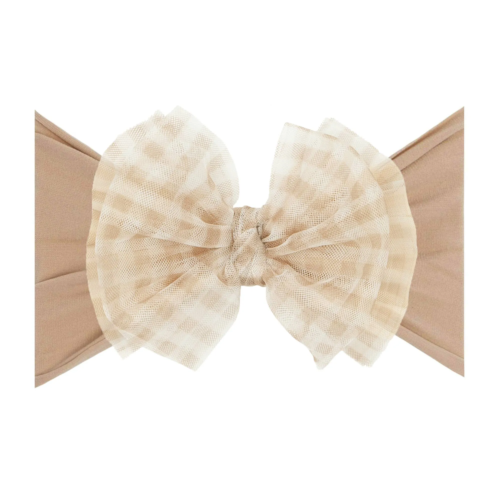 Baby Bling® Tulle FAB® soft nylon headband with tulle bow: Pleated Blush
