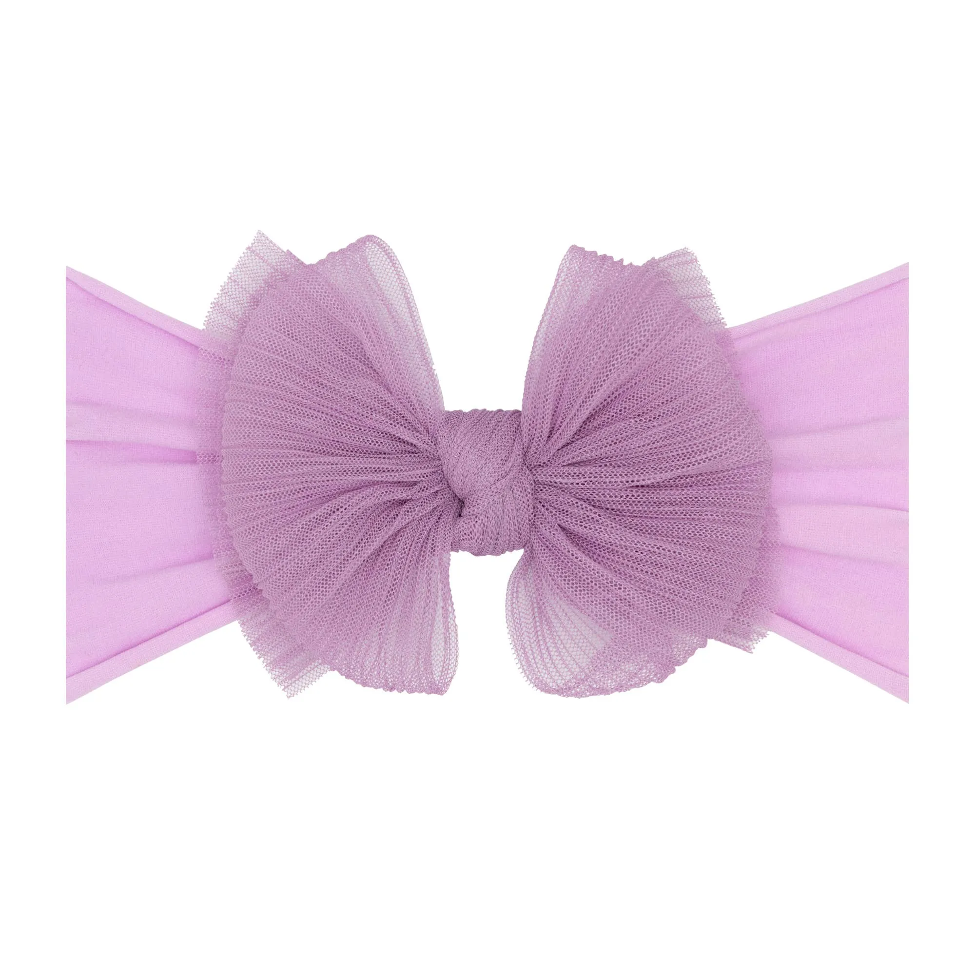 Baby Bling® Tulle FAB® soft nylon headband with tulle bow: Pleated Blush