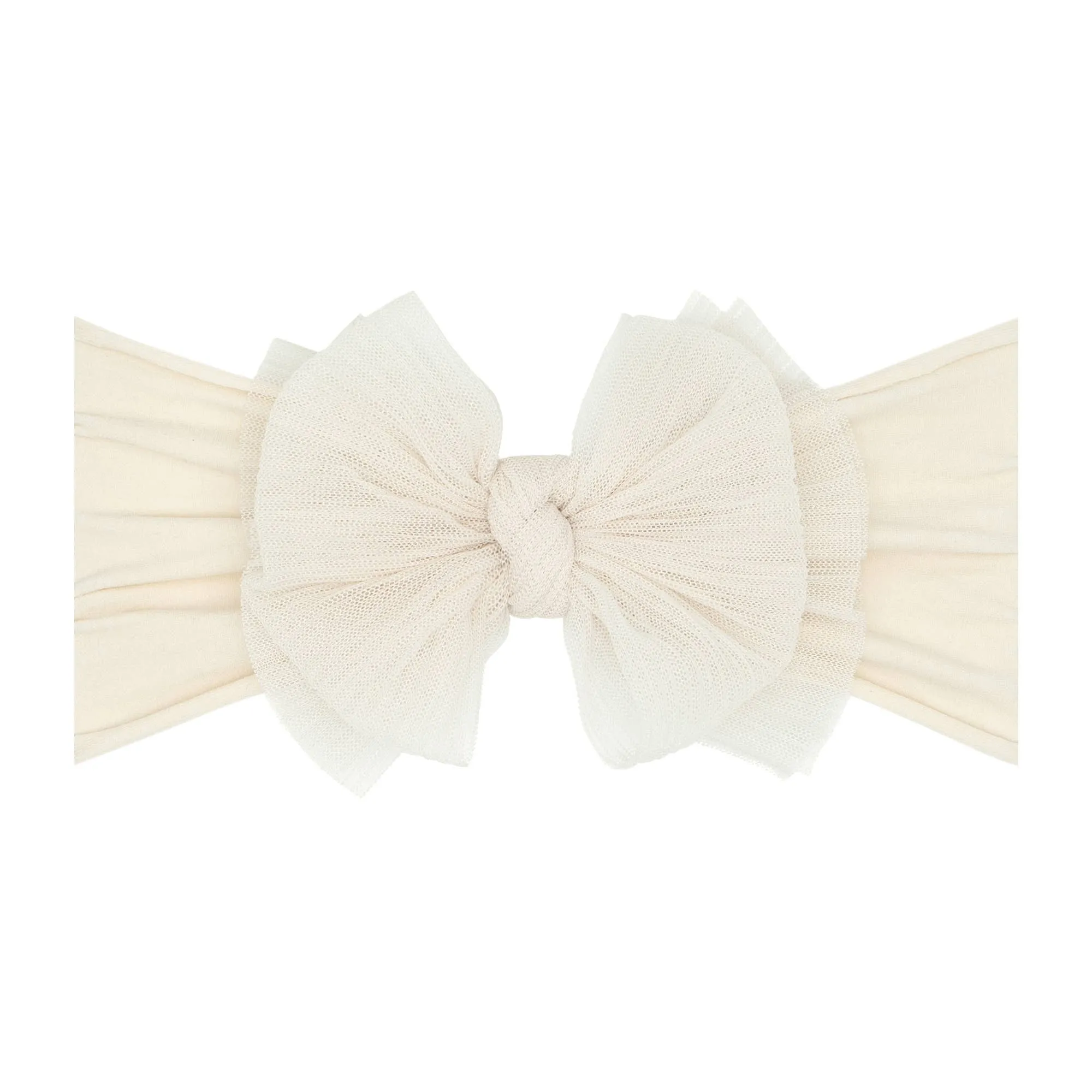 Baby Bling® Tulle FAB® soft nylon headband with tulle bow: Pleated Blush