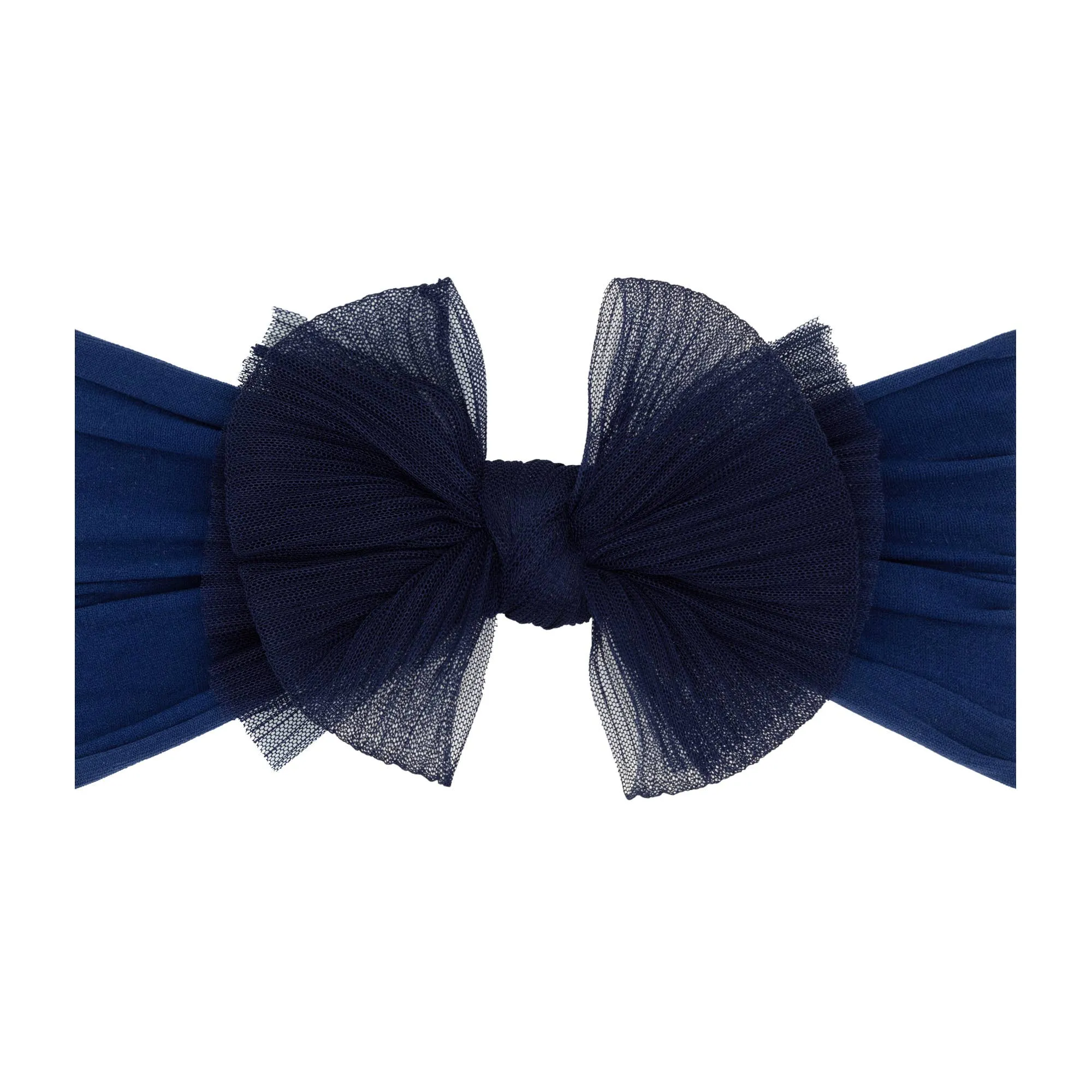 Baby Bling® Tulle FAB® soft nylon headband with tulle bow: Pleated Blush