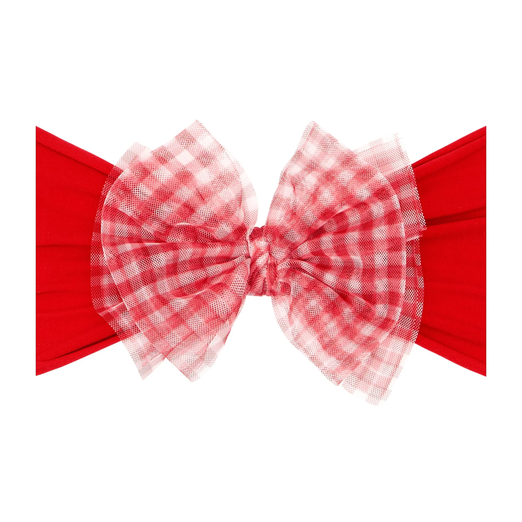 Baby Bling® Tulle FAB® soft nylon headband with tulle bow: Pleated Blush