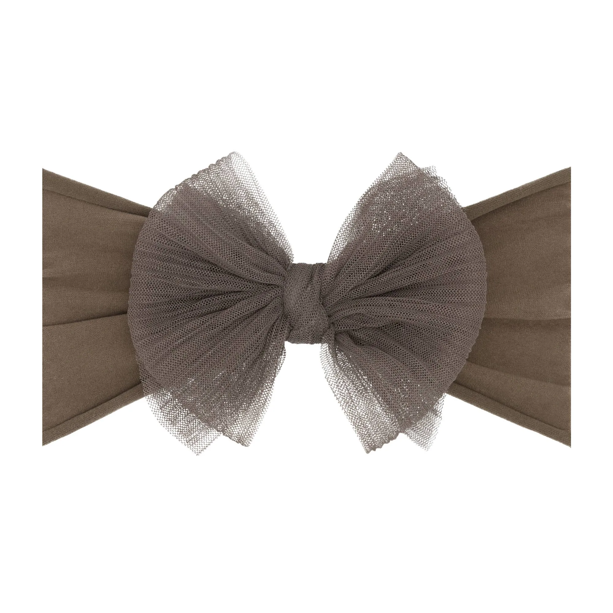 Baby Bling® Tulle FAB® soft nylon headband with tulle bow: Pleated Blush