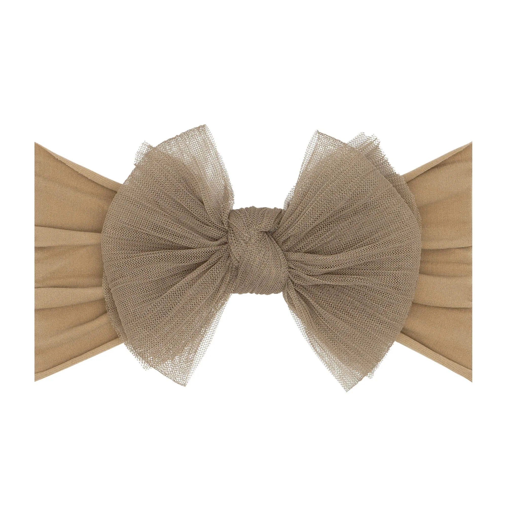 Baby Bling® Tulle FAB® soft nylon headband with tulle bow: Pleated Blush
