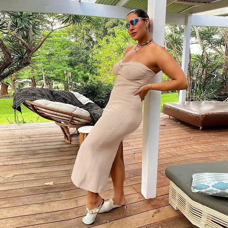 BerriesJam - Backless Sleeveless Slim Sexy Strapless Maxi Dress