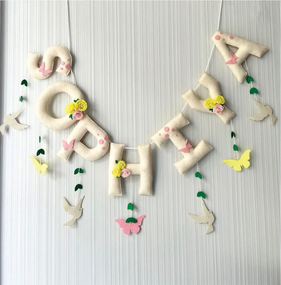 Birds & Butterflies Name Bunting/Garland