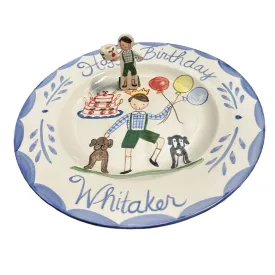 BIRTHDAY SET with matching plate and cake topper