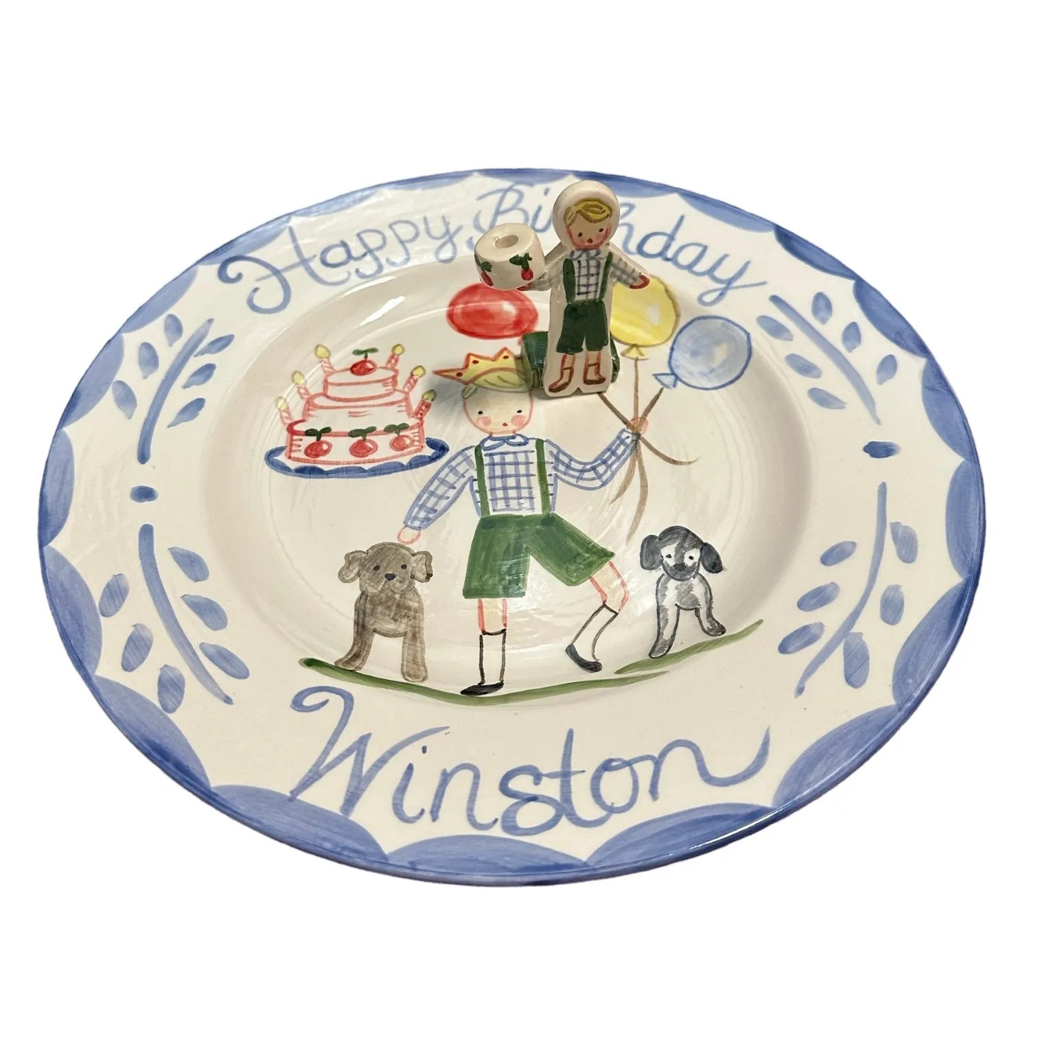 BIRTHDAY SET with matching plate and cake topper