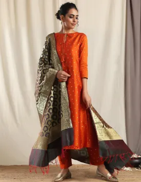 Black Brocade Dupatta