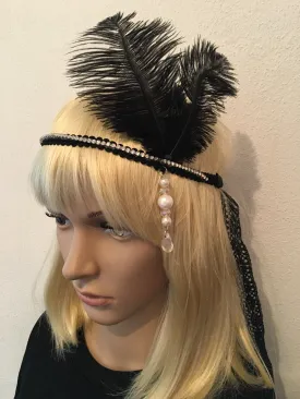 Black Diamante Gatsby Headband