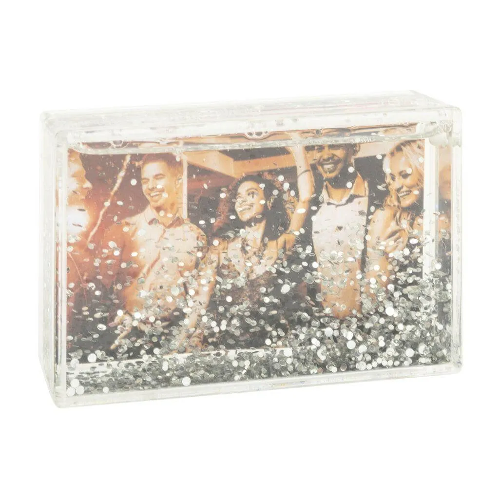 Blank Glitter Photo Block Frame Insert 85 x 54mm (3.3 x 2.1 inch) - Pack of 6