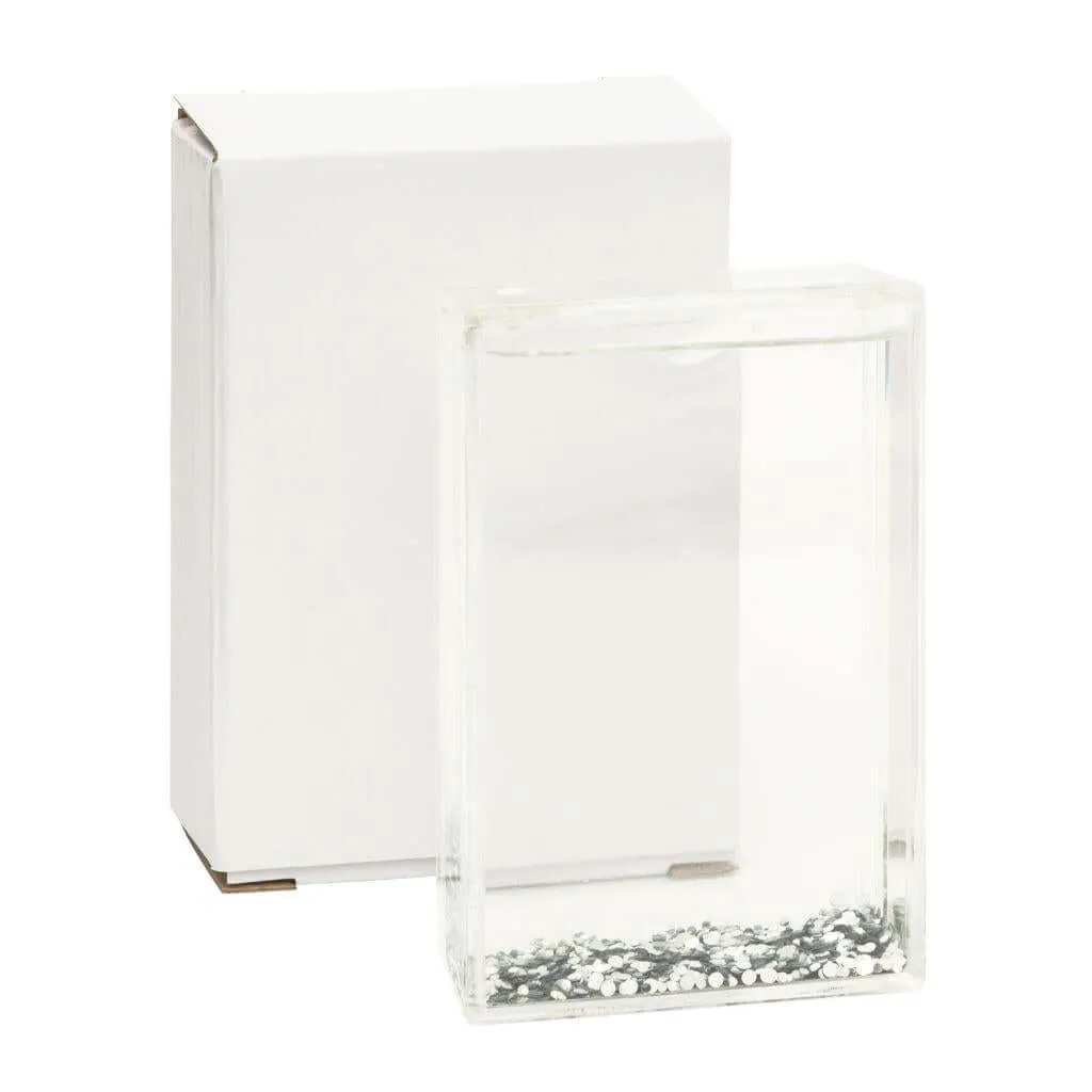 Blank Glitter Photo Block Frame Insert 85 x 54mm (3.3 x 2.1 inch) - Pack of 6