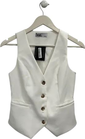BOA White Boxy Waistcoat UK XS