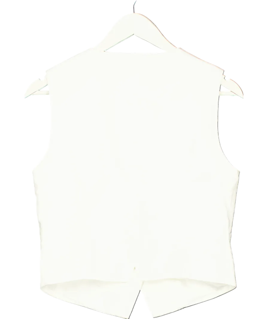 BOA White Tailored Linen Waistcoat UK XS