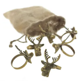 Brass Buck Napkin Rings