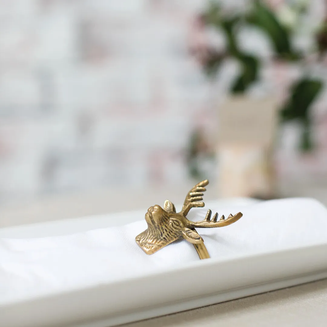 Brass Buck Napkin Rings