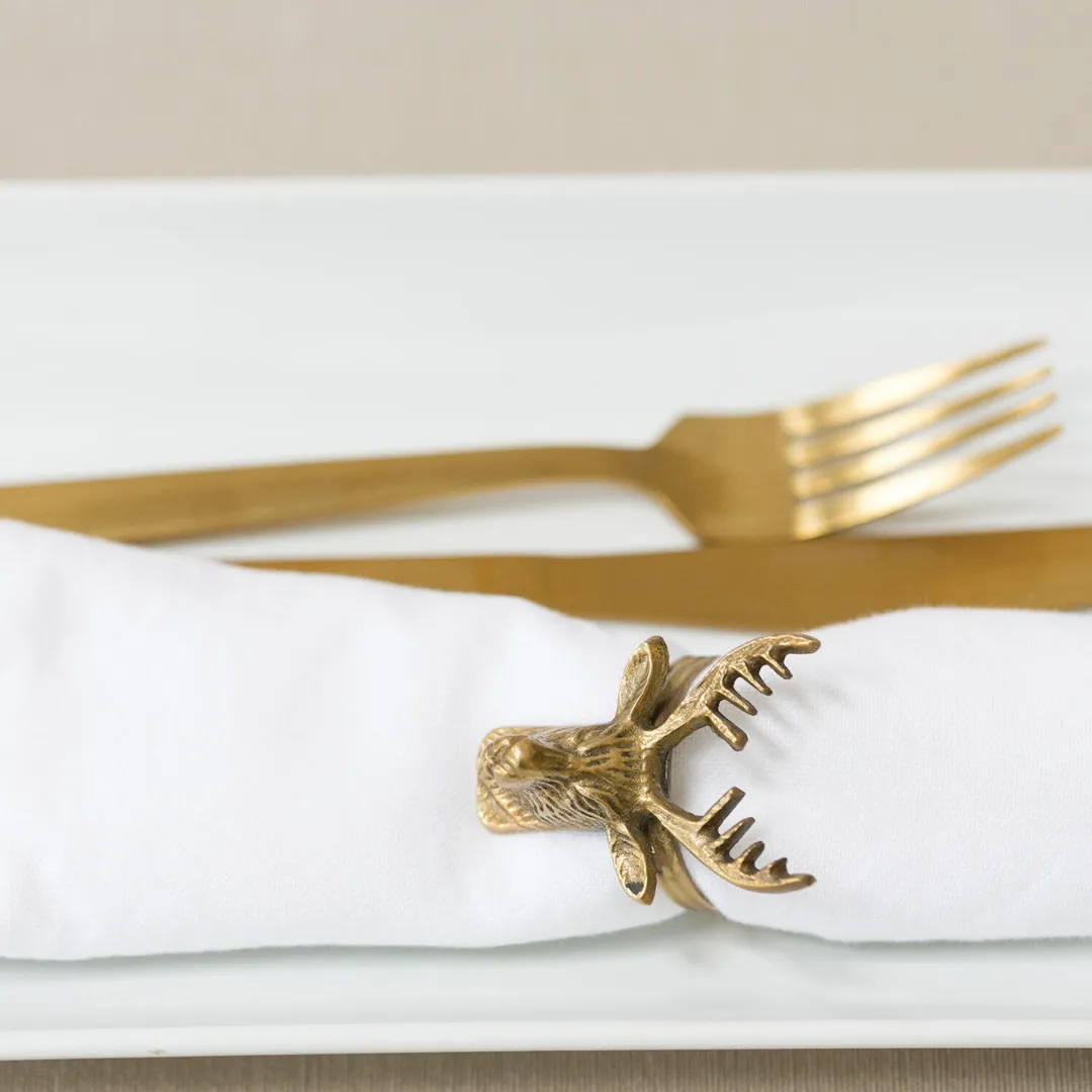 Brass Buck Napkin Rings