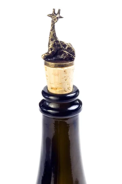Brass Giraffe Wine Bottle Topper